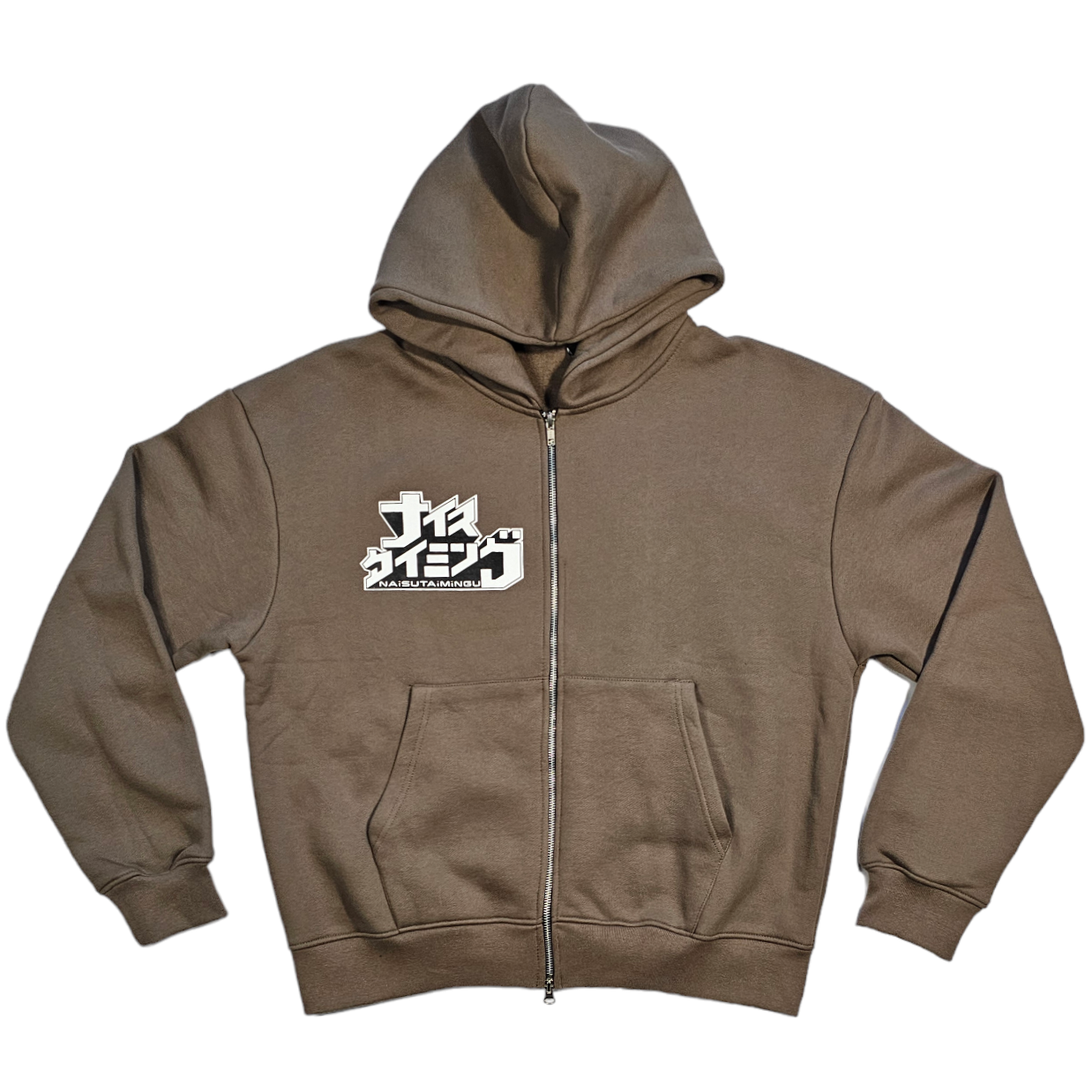 Natto Grey Double Zip Hoodie