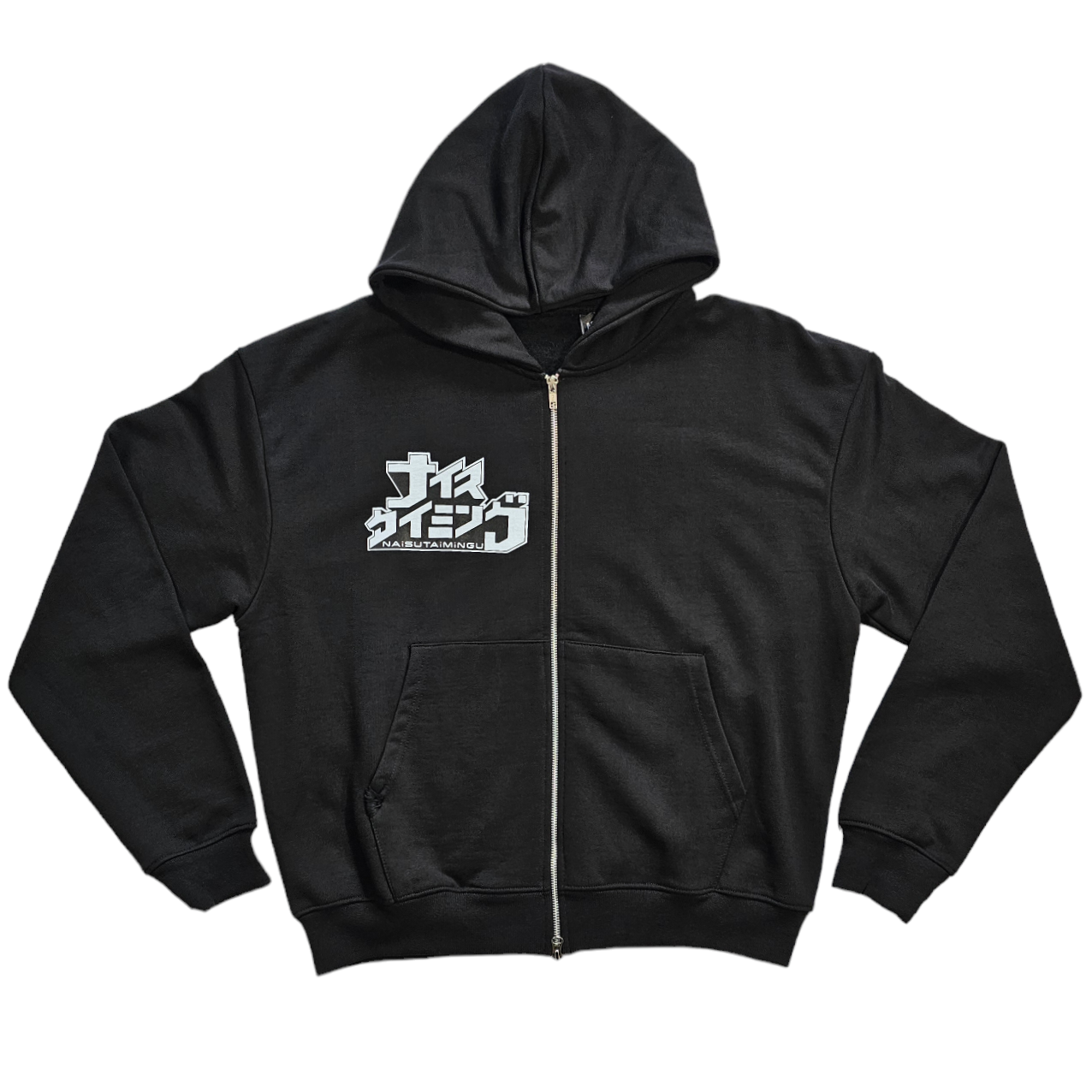 Black Double Zip Hoodie - Black Thread